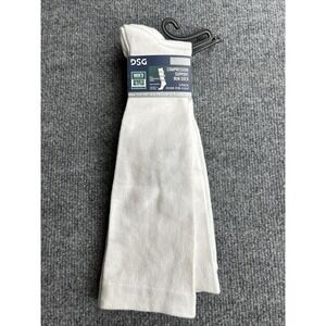 DSG Compression Support Run Sock Over The‎ Calf 2 Pack New White Large